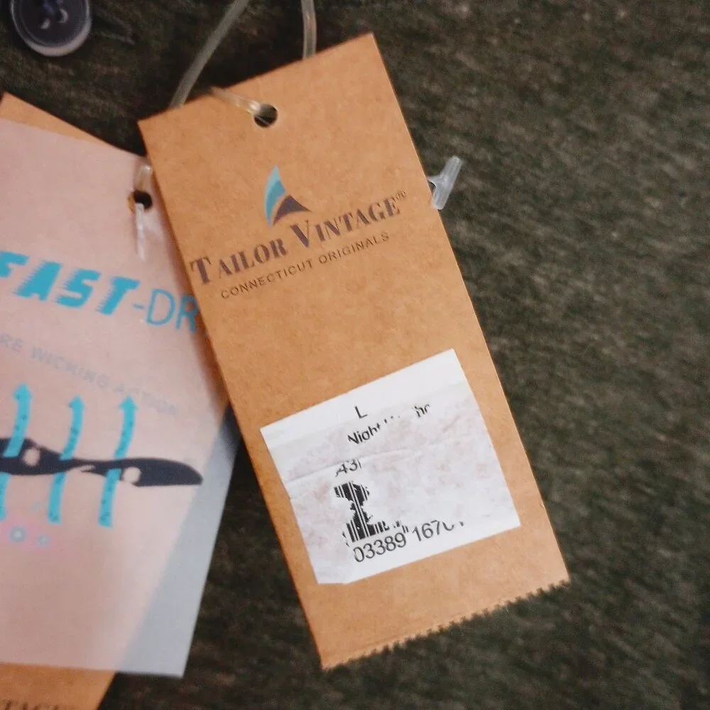 Tailor Vintage Dark Heather Green Men's Henley Shirt - Picture 7 of 9